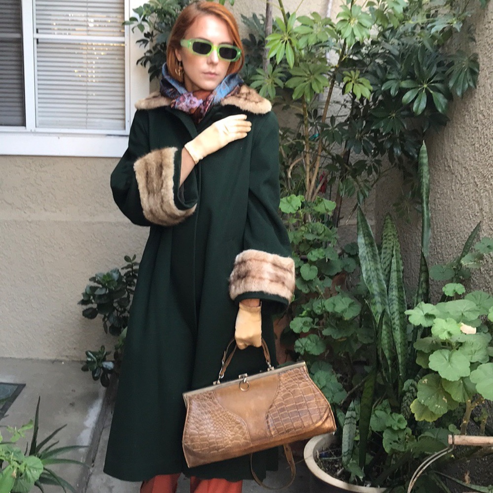 Vintage dark green wool coat